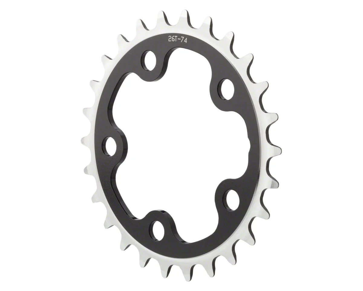 MSW Dimension Chainrings (Black/Silver) (3 x 8/9/10 Speed) (Inner) (74mm BCD) (24T)